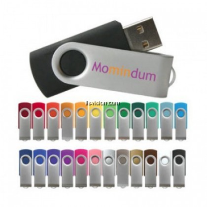 LLS Metal Swivel Rubber Coated USB Flash Drive
